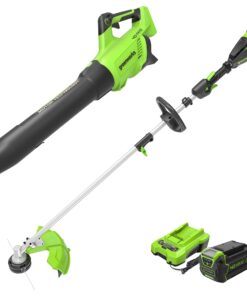 Greenworks 40V Brushless String Trimmer (Attachment Capable) + Brushless Blower Combo Kit, 4.0Ah Battery and Charger Included