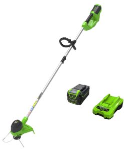 Greenworks ST40B410 Cordless String, 12" Trimmer (4.0Ah), Green & Black