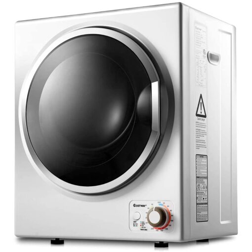 COSTWAY GYJ25-78 110V Electric Portable Clothes Stainless Steel Tub Laundry Dryer, for 4 Automatic Drying Mode, White