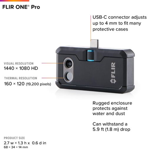 FLIR ONE Pro - High Resolution (160x120) Thermal Imaging Camera for iOS Smartphones (iPhone w/USB-C Only, iPhone 15 and Newer) - Image 8