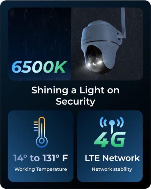 REOLINK 4K LTE Cellular Security Camera Wireless Outdoor, No WiFi, 3G/4G LTE, Solar Powered, SIM Card+32GB SD Card Included, Color Night Vision, Local/Cloud Storage, Go PT Ultra+SP, Updated Version - Image 4