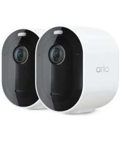 Arlo Pro 5S Spotlight Security Camera 2K HDR | Outdoor | Wireless with Spotlight | Dual-Band Wi-Fi Connects to Strongest Network|12X Zoom, 2-Way Audio, Color Night Vision,Live Stream(White, 2 Cameras)