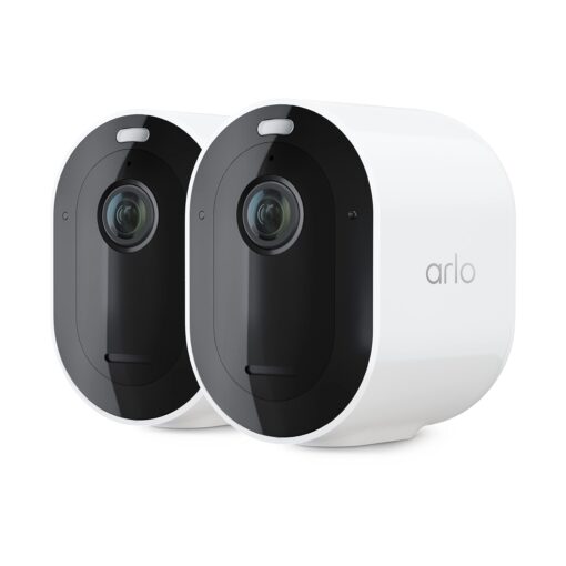 Arlo Pro 5S Spotlight Security Camera 2K HDR | Outdoor | Wireless with Spotlight | Dual-Band Wi-Fi Connects to Strongest Network|12X Zoom, 2-Way Audio, Color Night Vision,Live Stream(White, 2 Cameras)