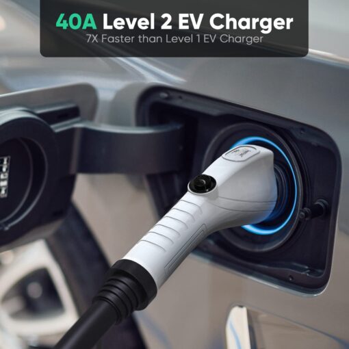 SOPHTRANS Level 2 EV Charger,10 to 40 Amp with J1772 NEMA 14-50 Thick Cable (8AWG), Wall Mounted & Portable Electric Car Charger with WiFi (100-240V,25ft) (Black) - Image 3