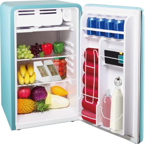 FRIGIDAIRE EFR372-BLUE 3.2 Cu Ft Blue Retro Compact Rounded Corner Premium Mini Fridge - Image 6