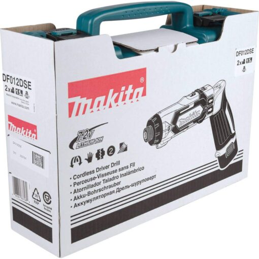 Makita DF012DSE 7.2V Lithium-Ion Cordless 1/4" Hex Driver-Drill Kit with Auto-Stop Clutch - Image 2