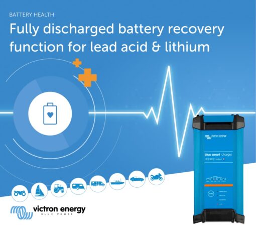 Victron Energy Blue Smart IP22 Smart Car Battery Charger 12V 30A, Float & Trickle Charger and Desulfator for Motorcycle, ATV, RV, Lithium and Deep Cycle Batteries - Image 5