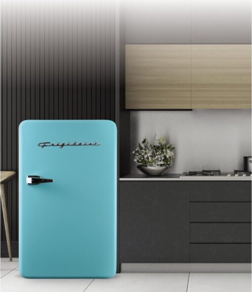 FRIGIDAIRE EFR372-BLUE 3.2 Cu Ft Blue Retro Compact Rounded Corner Premium Mini Fridge - Image 2