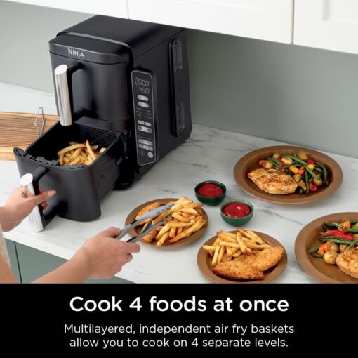 Ninja Air Fryer, 8 QT DoubleStack 2-Basket, Space Saving Design, Cooks 2lb Chicken Wings, Feeds up to 6 People, 6-in1 Air Fryer, Roast, Bake & More, Easy to Clean, Dishwasher Safe Parts, Black, SL201 - Image 13