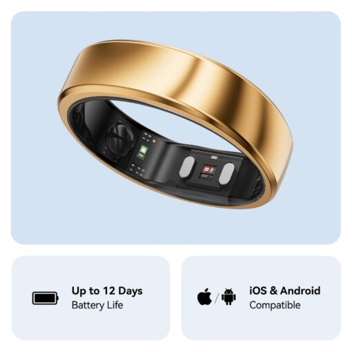 RingConn Gen 2, World’s First Smart Ring with Sleep Apnea Monitoring, No APP Subscription, 12-Day Battery Life, Stress/Heart Rate/Women's Health Tracker, Android & iOS Compatible (Rose Gold, Size 10) - Image 4