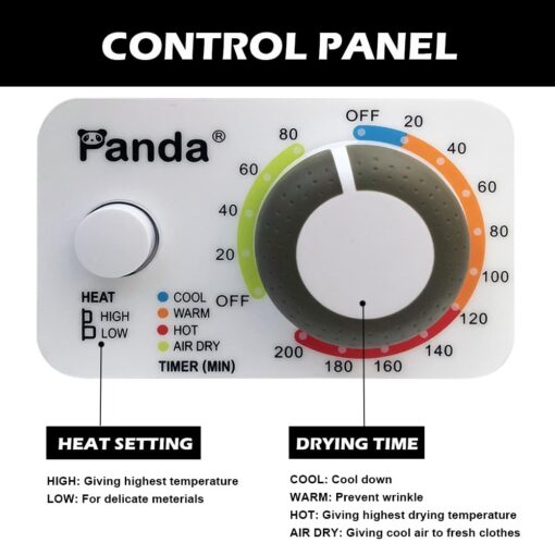 Panda 110V 850W Electric Compact Portable Clothes Laundry Dryer with Stainless Steel Tub Apartment Size 1.5 cu.ft - Image 7