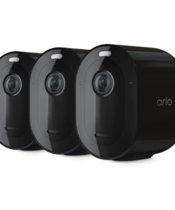 Arlo Pro 5S 2K Spotlight Camera - Wireless Home Security Camera with Spotlight, Color Night Vision, Dual-Band Wi-Fi & 2-Way Audio - Black, 3 Pack, VMC4360B