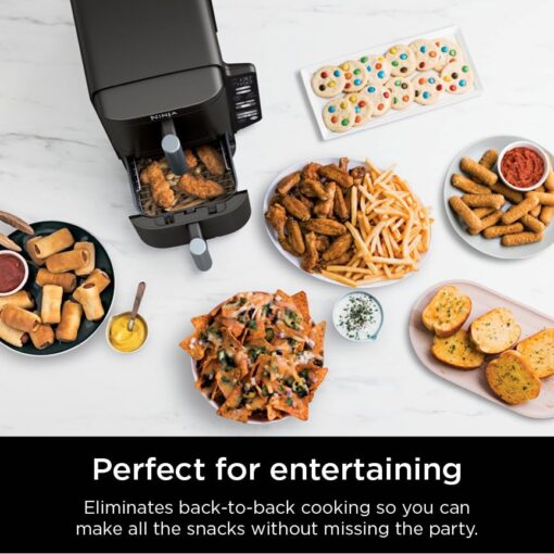 Ninja Air Fryer, 8 QT DoubleStack 2-Basket, Space Saving Design, Cooks 2lb Chicken Wings, Feeds up to 6 People, 6-in1 Air Fryer, Roast, Bake & More, Easy to Clean, Dishwasher Safe Parts, Black, SL201 - Image 8