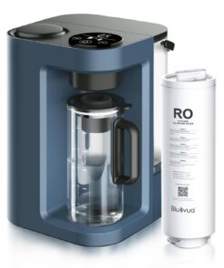 Bluevua RO100ROPOT-Lite(UV) Countertop Reverse Osmosis Water Filter System, 7-Stage Purification with UV and Remineralization, 3:1 Pure to Drain, Portable Water Purifier (Blue)