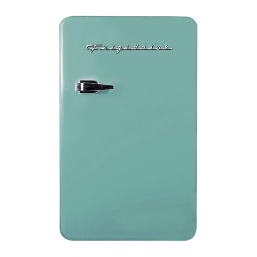 Frigidaire Retro Compact Refrigerator with Chiller, 3.2 cu ft Countertop Fridge, Built-In Bottle Opener, Rounded Corners, Premium, for Office, Bedroom, Dorm Room, Cabin, 18.5D x 20W x 31.5H (Mint)