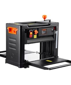VEVOR Power Benchtop Planers, Three-Blade, Two Speed, 13" Width Worktable Thickness Planer with Extended Infeeding Table, Low Noise for both hard & soft wood material removal