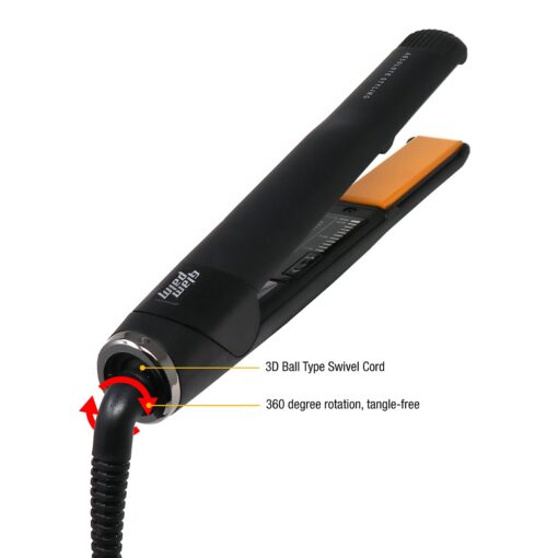 Glampalm Ceramic Flat Iron Hair Straightener, Korea No.1 Salon Haircare Tool, 11 Heat Settings 220°- 450°, Styling Iron 25s Heat Up and 1" Floating Plates, 3D Swivel Cord & Universal Voltage (GP201) - Image 5