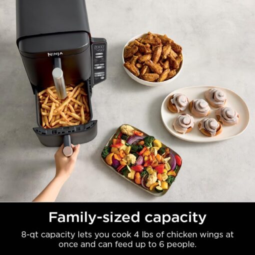 Ninja Air Fryer, 8 QT DoubleStack 2-Basket, Space Saving Design, Cooks 2lb Chicken Wings, Feeds up to 6 People, 6-in1 Air Fryer, Roast, Bake & More, Easy to Clean, Dishwasher Safe Parts, Black, SL201 - Image 12