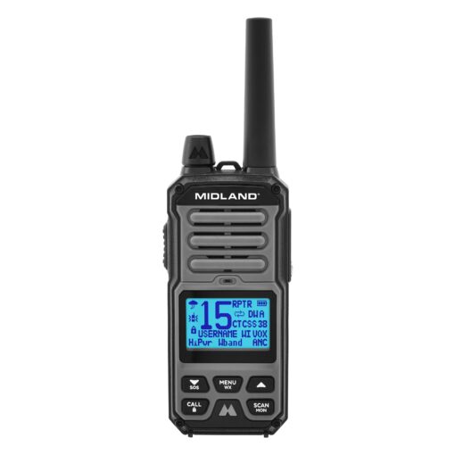 Midland GXT67 PRO GMRS Radio - Two-Way Midland Walkie Talkie - Repeater Capable, IP67 Waterproof, Active Noise Canceling, Hands-Free Operation, 99 Channels, 16-Hour Battery