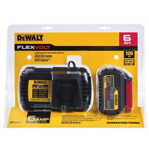 DEWALT FLEXVOLT 20V/60V MAX Battery and Charger Starter Kit, Lithium Ion (DCB606C) - Image 8