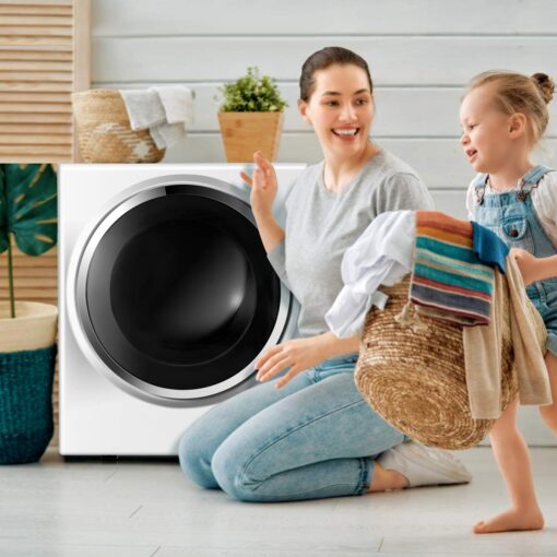 COSTWAY GYJ25-78 110V Electric Portable Clothes Stainless Steel Tub Laundry Dryer, for 4 Automatic Drying Mode, White - Image 4