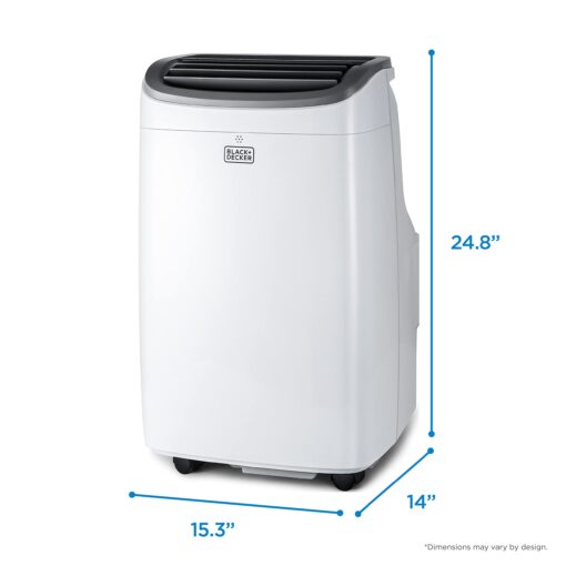 BLACK+DECKER 8,000 BTU Portable Air Conditioner up to 350 Sq. with Remote Control, White - Image 2