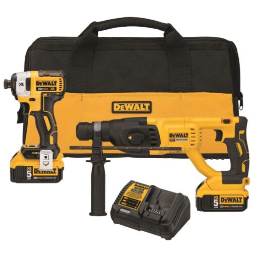 DEWALT DCK233P2 20V MAX XR Brushless 1'' SDS PLUS Rotary Hammer and Impact Driver Kit - Image 5