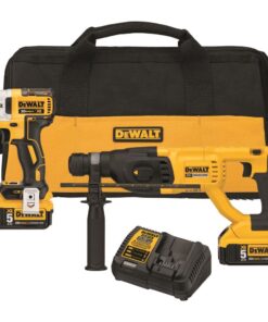 DEWALT DCK233P2 20V MAX XR Brushless 1'' SDS PLUS Rotary Hammer and Impact Driver Kit