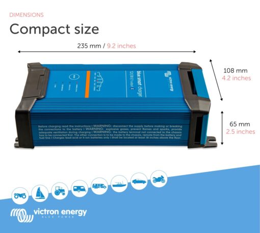 Victron Energy Blue Smart IP22 Smart Car Battery Charger 12V 30A, Float & Trickle Charger and Desulfator for Motorcycle, ATV, RV, Lithium and Deep Cycle Batteries - Image 3