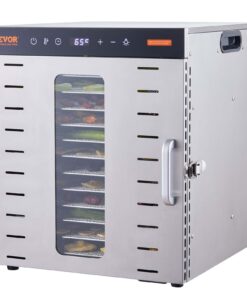VEVOR Food Dehydrator Machine, 10 Stainless Steel Trays, 1000W Electric Food Dryer with Digital Adjustable Timer & Temperature for Jerky, Herb, Meat, Beef, Fruit, Dog Treats and Vegetables