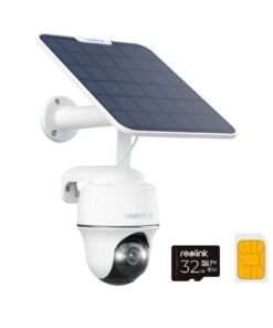 REOLINK 4K LTE Cellular Security Camera Wireless Outdoor, No WiFi, 3G/4G LTE, Solar Powered, SIM Card+32GB SD Card Included, Color Night Vision, Local/Cloud Storage, Go PT Ultra+SP, Updated Version
