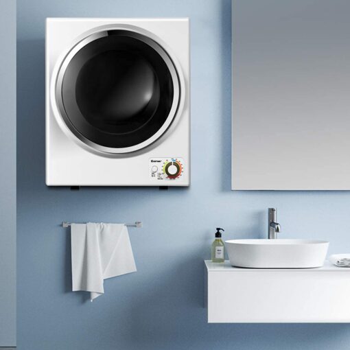 COSTWAY GYJ25-78 110V Electric Portable Clothes Stainless Steel Tub Laundry Dryer, for 4 Automatic Drying Mode, White - Image 2
