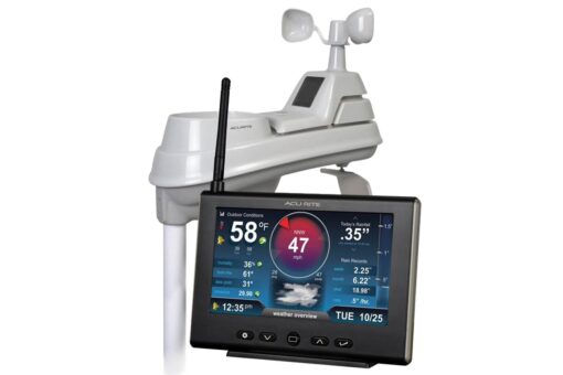 AcuRite Iris Weather Station with Rain Gauge and Wind Speed/Direction, Indoor Outdoor Thermometer Wireless Outdoor Sensor for Temperature and Humidity, and HD Display with Built-In Barometer (01535M)