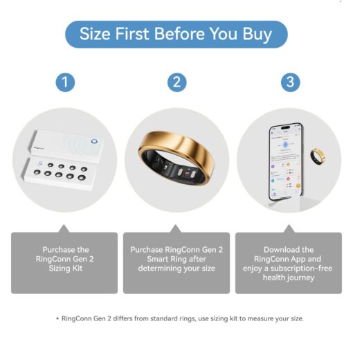 RingConn Gen 2, World’s First Smart Ring with Sleep Apnea Monitoring, No APP Subscription, 12-Day Battery Life, Stress/Heart Rate/Women's Health Tracker, Android & iOS Compatible (Rose Gold, Size 10) - Image 8