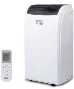 BLACK+DECKER Smart Portable Air Conditioner with Heat, 12,000 BTU ASHRAE 128 (8,000 BTU DOE) Cooling, 9,000 BTU Heating for Rooms up to 550 Sq. Ft., Follow Me Remote, BPACT12HWT, White