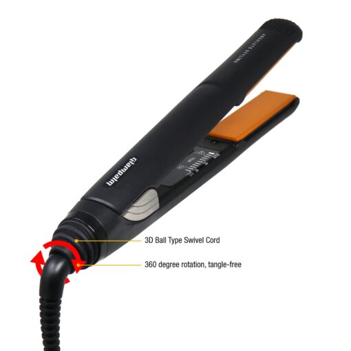 Glampalm Ceramic Flat Iron Hair Straightener, 140°-450° Degree, 25 Sec Heat Up. 11 Heat Settings Vibrato 1" Styling Iron. Korean No.1 Salon Haircare Tool, 3D Swivel Cord (GP225) - Image 5