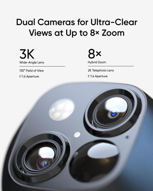 eufy Security SoloCam S340, Solar Security Cameras Wireless Outdoor, Cameras for Home Security, 360° Pan & Tilt Surveillance, No Blind Spots, 2.4 GHz Wi-Fi, No Monthly Fee, HomeBase S380 Compatible - Image 6