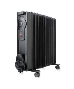 BLACK+DECKER BXRA2000E - Oil Filled Radiator 2000W, 11 Elements of 140 mm, Adjustable Thermostat, 2 Powers, Automatic Overheat Shut-Off Safety System, Black