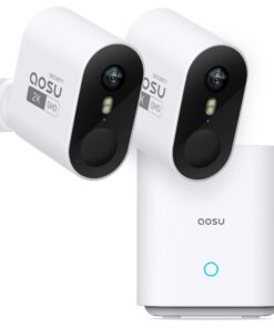 AOSU Security Cameras Wireless Outdoor Home System, True 2K HD Night Vision, No Subscription, 240-Day Battery Life, 166° Wide View, Spotlight & Siren Alarm, Motion Alert, Support 2.4G & 5G WiFi Router