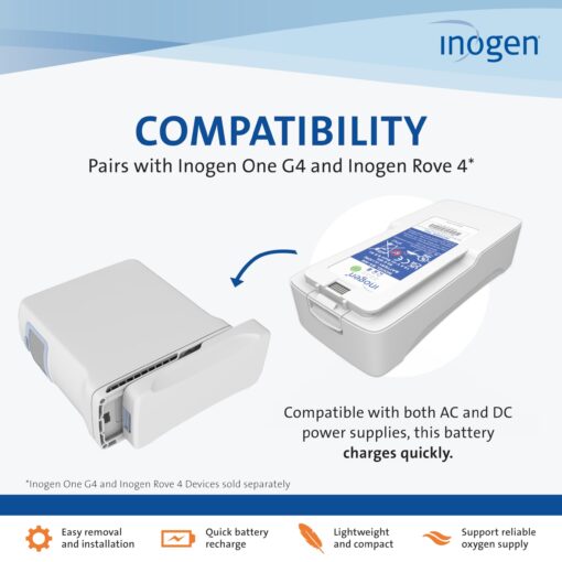 Inogen Extended (8-Cell) Battery - Replacement Battery - for The Inogen One G4/Inogen Rove 4-1.1 lb. - 5.91 x 2.68 x 1.34 in. - Image 8