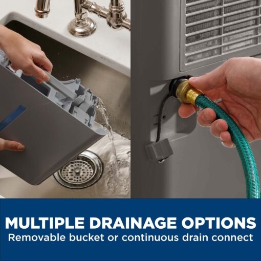 GE Energy Star Portable Dehumidifier for Basement, Bedroom, Bathroom, Garage or Large Rooms up to 4500 Sq Ft, 50 Pint with Removable Bucket and Continuous Drain Connect for Auto or Manual Drainage - Image 7