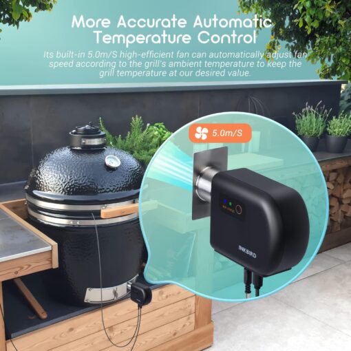 Wi-Fi & Bluetooth BBQ Smoker Temperature Controller with Automatic Smoker Fan, INKBIRD ISC-027BW Grill Thermometer with 4 Probes for Big Green Egg, Kamado Joe, Primo, Vision Grill, Akorn Kamado, Weber - Image 8