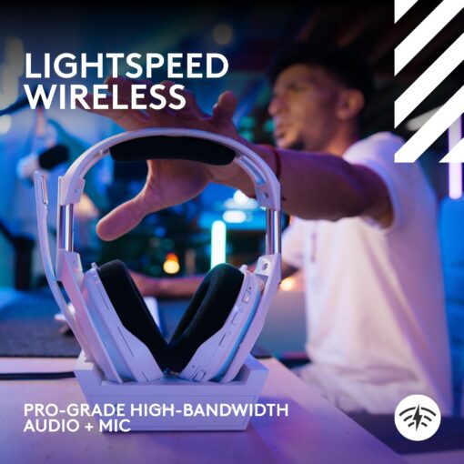 Logitech G Astro A50 X Omni-Platform Wireless Gaming Headset + Base Station for PS5, Xbox, PC: PLAYSYNC Video & Audio Switcher, HDMI 2.1 4K 120Hz VRR, <24 bit/48 kHz, 24hr Battery, 2.4GHz & BT - White - Image 9