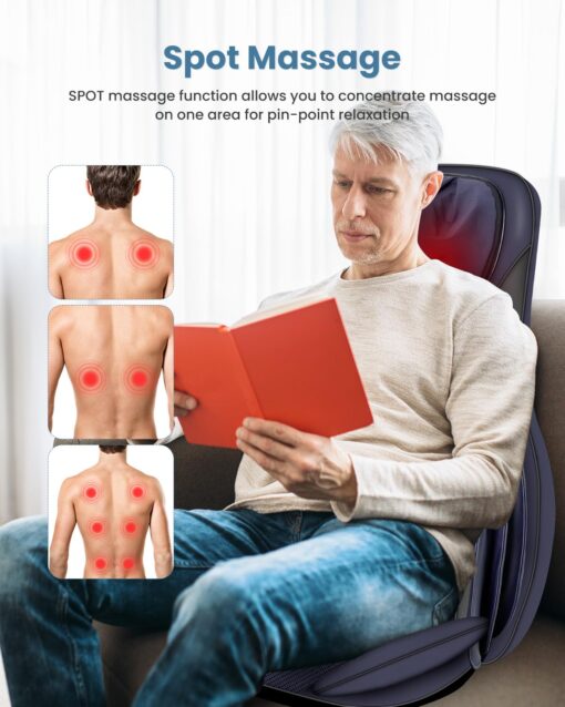 COMFIER Shiatsu Back Massager with Heat,Massage Chair Pad with Tapping,Kneading Massage Seat Cushion with Compression,Adjustable Height Chair Massager for Office Chairs,Gift for Mom,Dad - Image 5