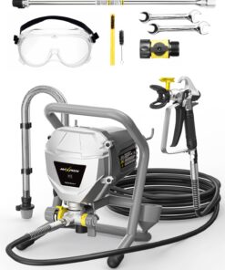 MaXpray M1 Airless Paint Sprayer, Highly Efficient Thinning-Free Minimal Overspray for Up to 10 Gallon DIY Painting Projects Home Interior & House Exterior, Comes with Sprayer Accessories