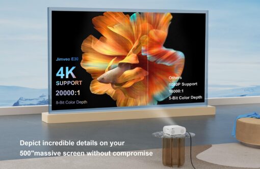[AI Auto Focus+Auto Lens Cap]Outdoor-Projector 4K with WiFi 6and Bluetooth:Upgrade 1100 ANSI Native 1080P Jimveo Portable Projector, Auto 6D Keystone&Zoom,Home LED Movie Projector for Outdoor/Home Use - Image 5