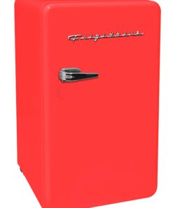 Frigidaire Retro Compact Refrigerator with Chiller, 3.2 cu ft Countertop Fridge, Built-In Bottle Opener, Rounded Corners, Premium, for Office, Bedroom, Dorm Room, Cabin, 18.5D x 20W x 31.5H (Red)