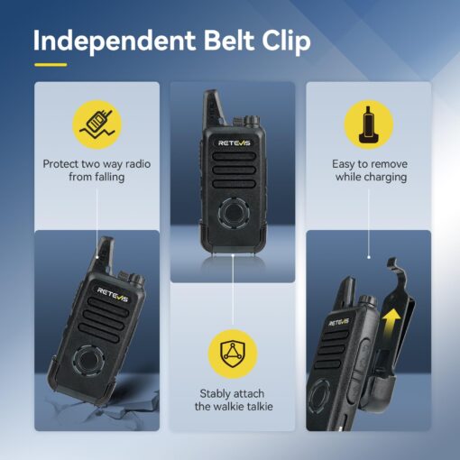 Retevis RT22S Walkie Talkies for Adults,Portable FRS Two-Way Radios(10 Pack) with 10 Way Multi Gang Charger, Handheld 2 Way Radio Rechargeable,Charging Progress Visible for Business Warehouse School - Image 4