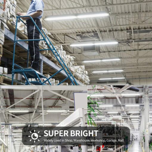 (6-Pack) 8ft LED Shop Light Fixture, 120W 19500LM 6000K, Cold White, U Shape, Clear Cover, High Output, Linkable, T8 Tube Lights for Garage With Plug - Image 7