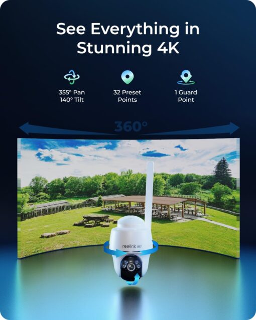REOLINK 4K LTE Cellular Security Camera Wireless Outdoor, No WiFi, 3G/4G LTE, Solar Powered, SIM Card+32GB SD Card Included, Color Night Vision, Local/Cloud Storage, Go PT Ultra+SP, Updated Version - Image 9